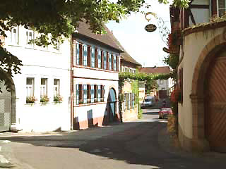 Die Deutsche Weinstrasse in der Ortsmitte.
